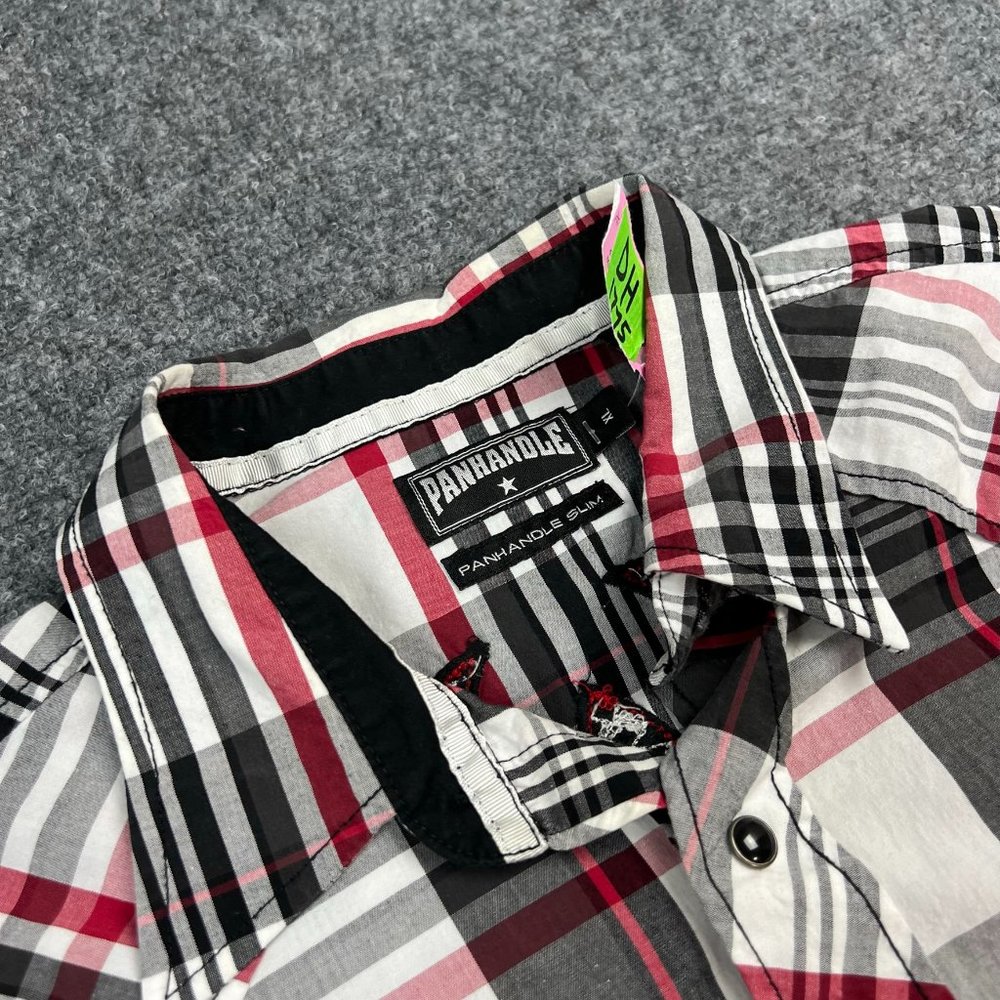 Panhandle Slim Shirt Adult Extra Large Red Black Pearl Snap Western Mens * - Picture 4 of 15
